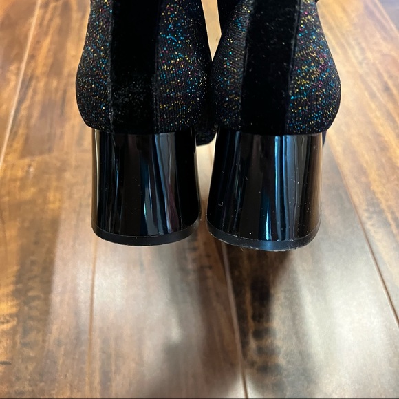 ZARA Glitter Fitted Fabric Heeled Ankle Boots - Picture 4 of 9